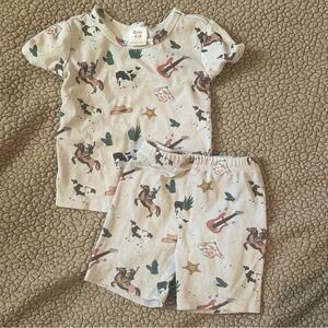 COZY CUB Snug Fit Bamboo Pajamas In Western Ranch Theme, Cowboy, Baby 18-24m​
